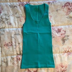 Green Ribbed Stretchy Tank